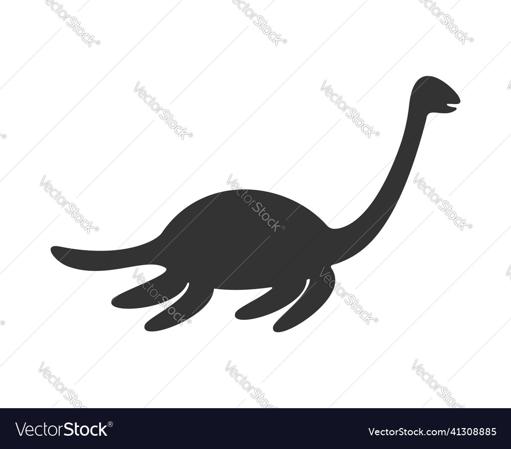 Nessie oder loch ness monster silhouette berühmt