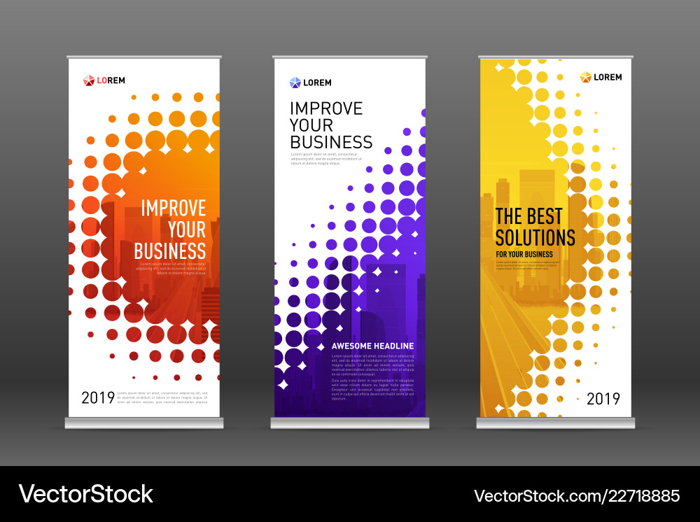 Real Estate Roll Up Banners Design Templates Set Vector Image