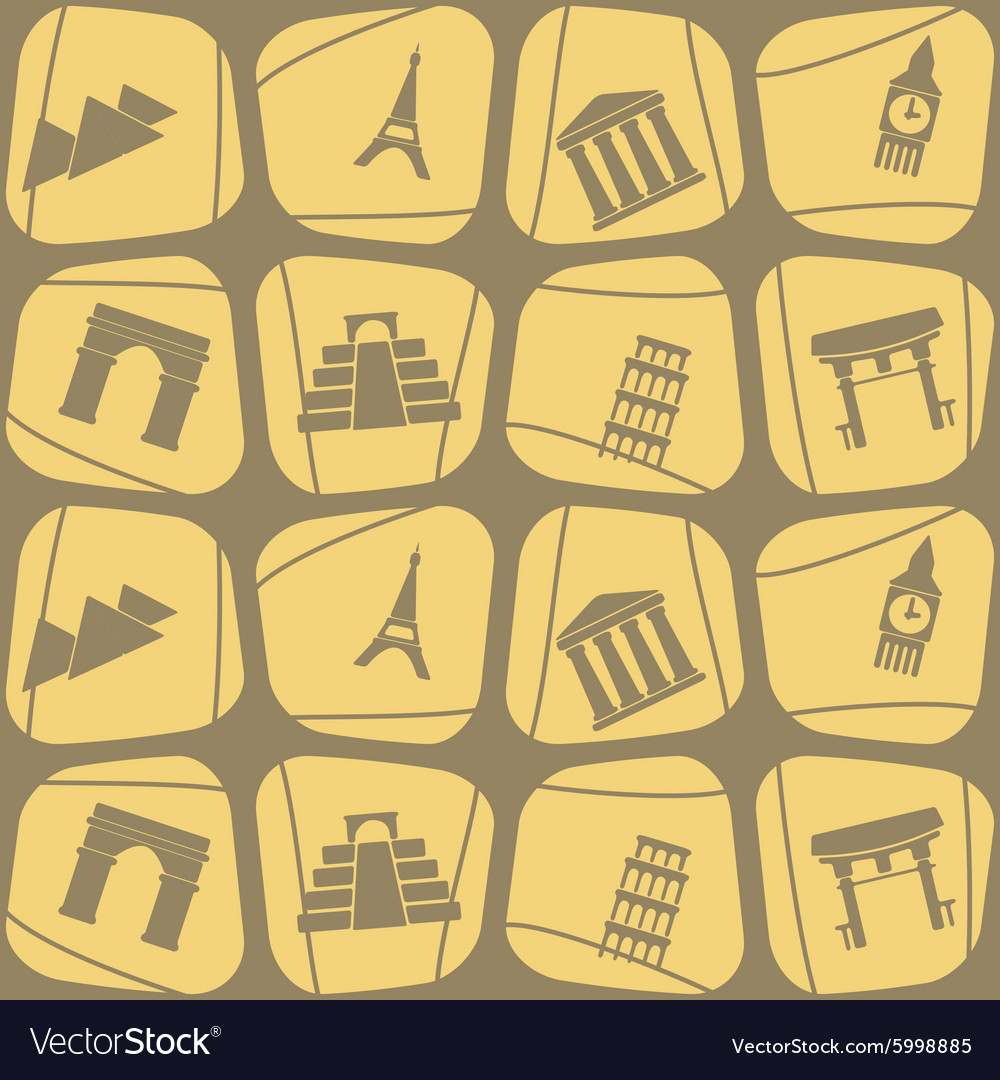 Seamless background with architectural monuments