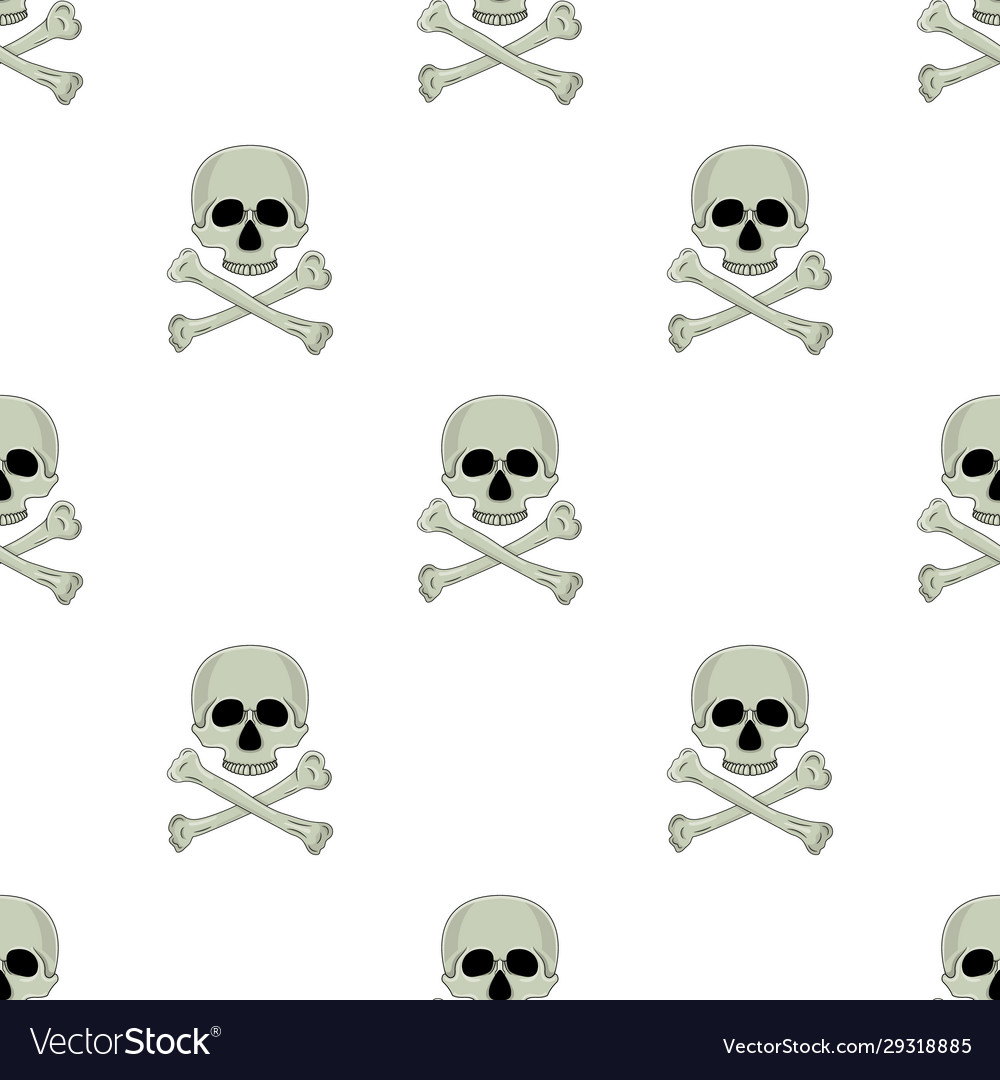 Seamless pattern with skull and crossed bones vector image Seamless pattern with skull and crossed bones