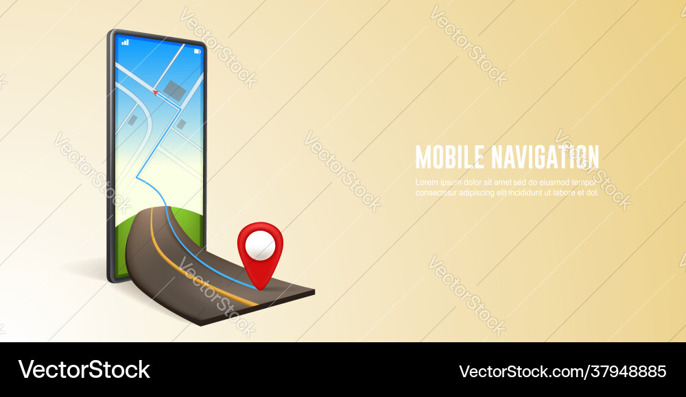 Smartphone map navigation Royalty Free Vector Image
