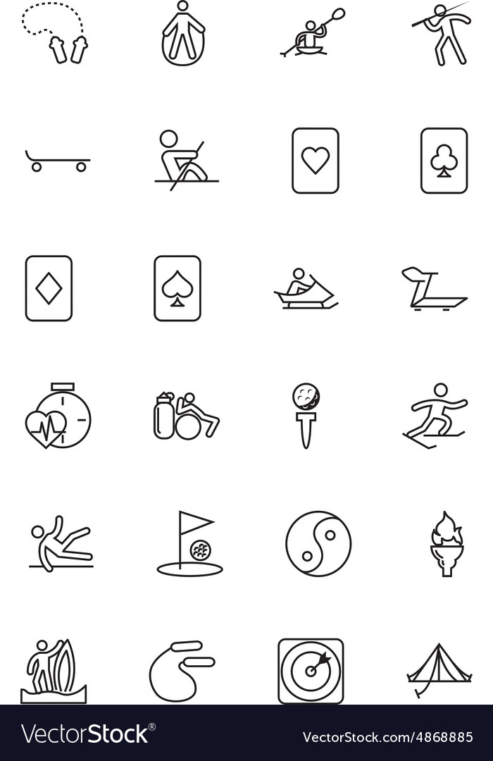 Sports Line Icons - Activity & Recreation