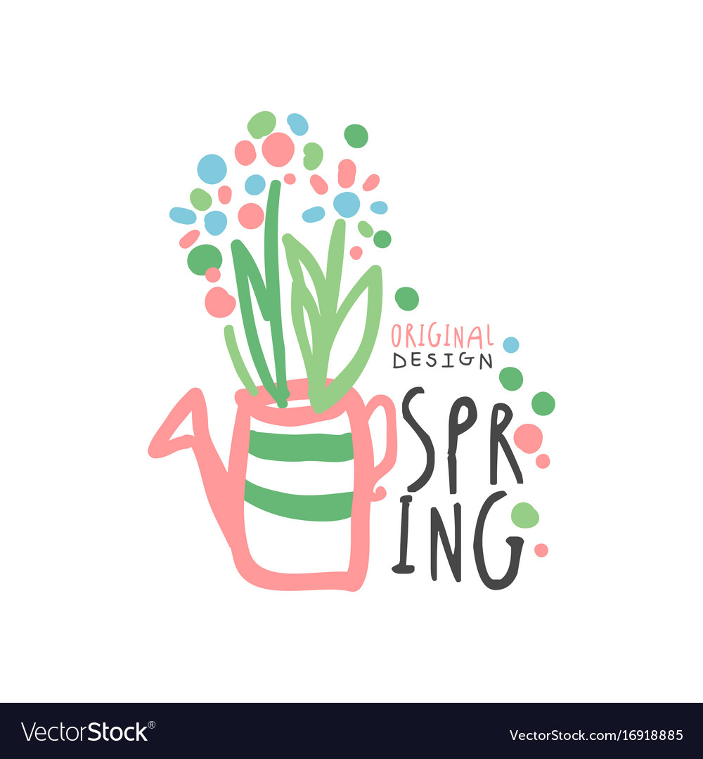 Frühling Blumen Logo Vorlage