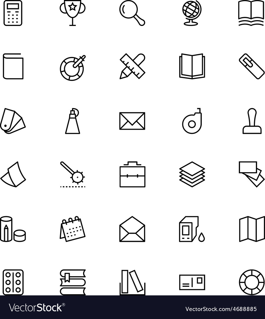 Stationery line icons 3