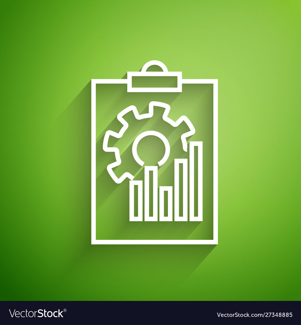 White line clipboard with graph chart icon vector image White line clipboard with graph chart icon