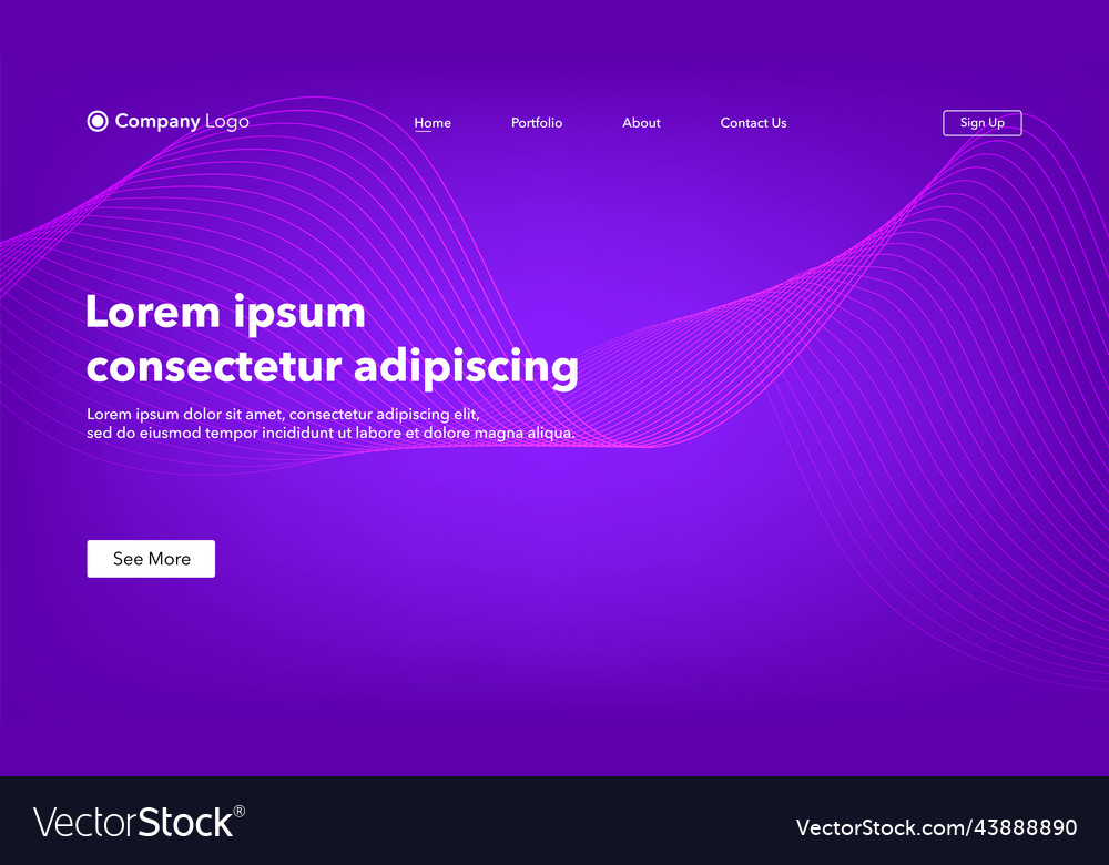 Abstract background website landing page template vector image Abstract background website landing page template