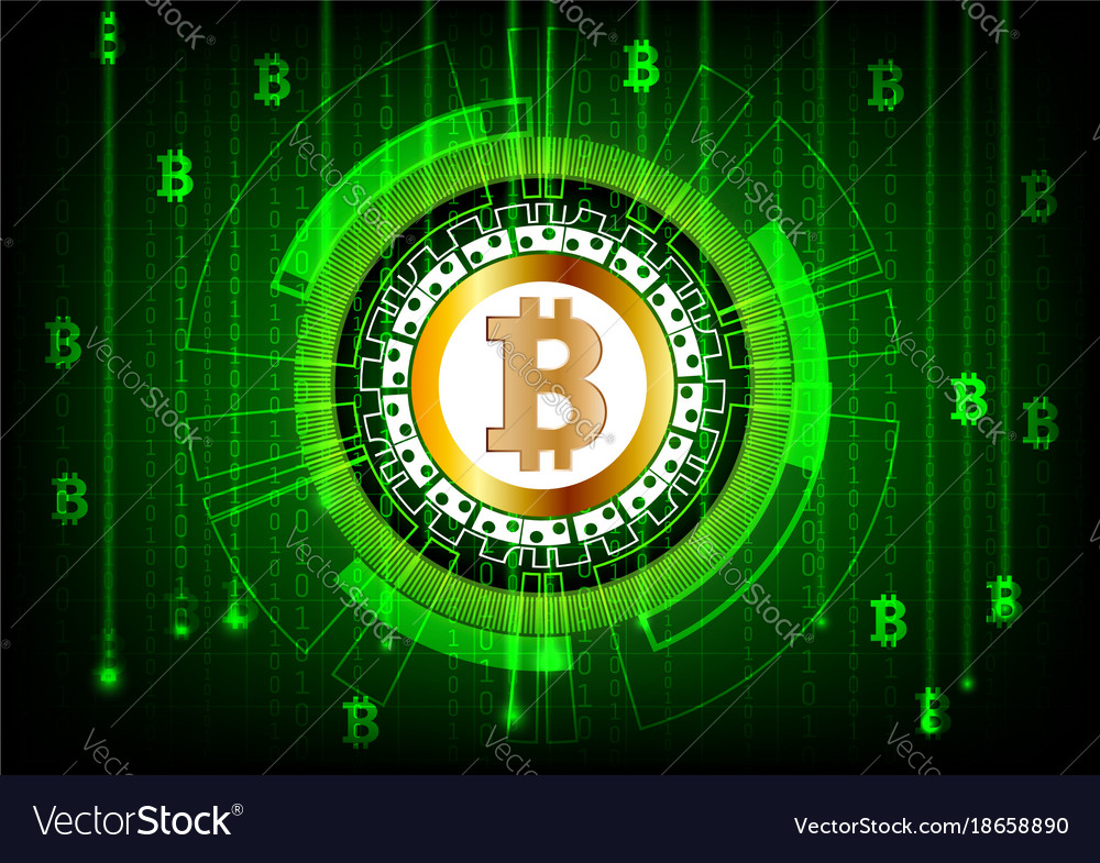 Background in a matrix style with bitcoin digital