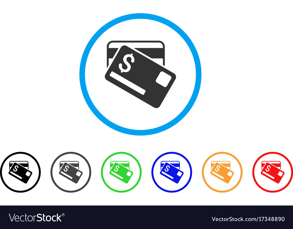 Credit cards rounded icon Royalty Free Vector Image