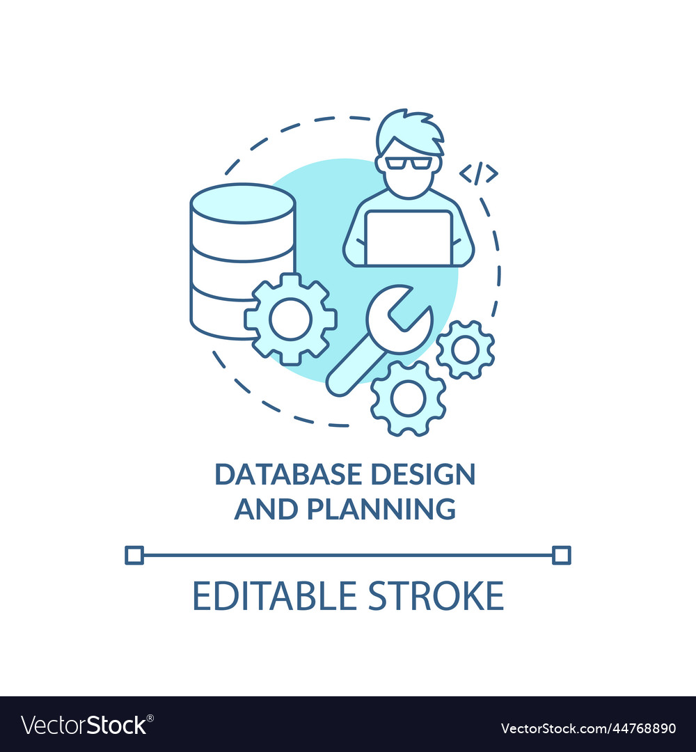 Database design and planning turquoise concept Vector Image