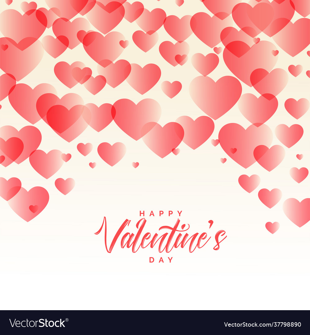 Elegant Hearts Pattern Beautiful Valentines Day Vector Image