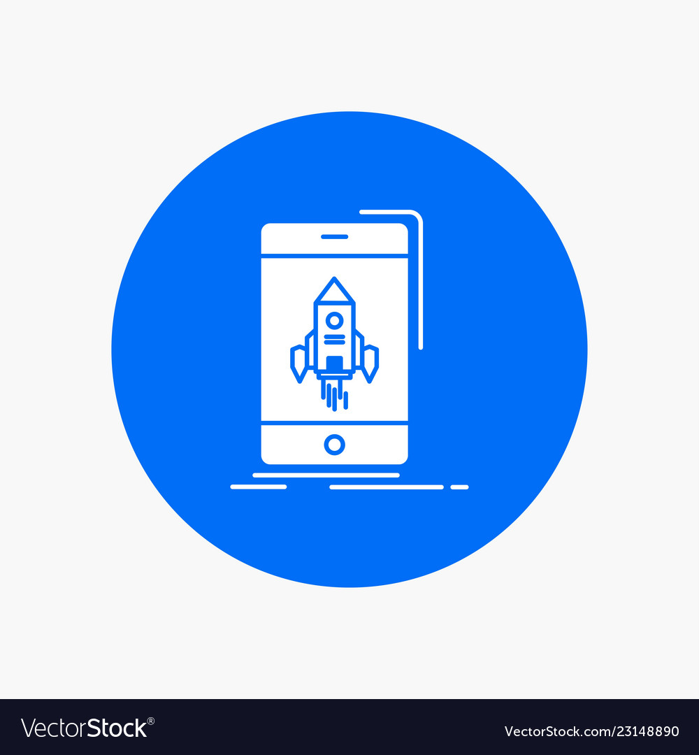 Game gaming start mobile phone white glyph icon vector image Game gaming start mobile phone white glyph icon