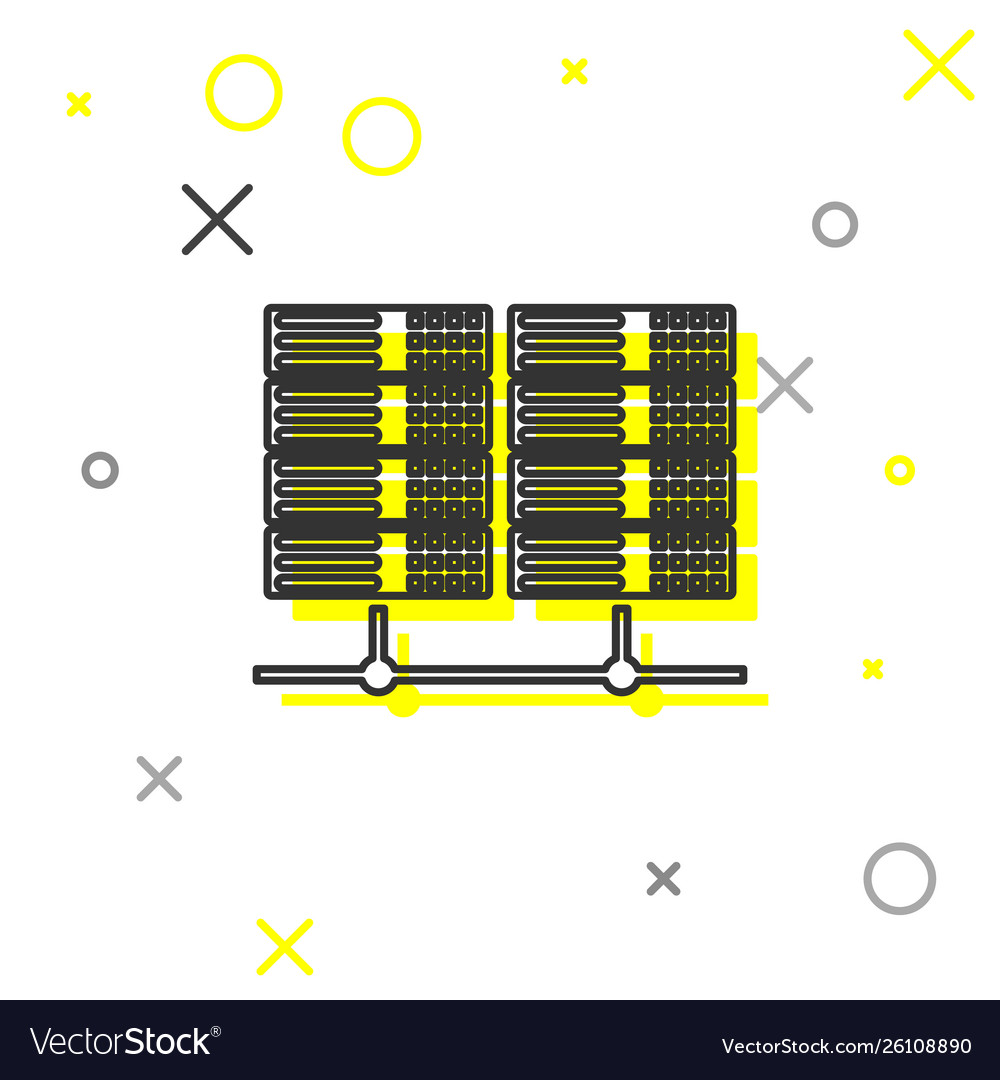 Graue Server Daten Web Hosting Line-Symbol isoliert vector image Graue Server Daten Web Hosting Line-Symbol isoliert