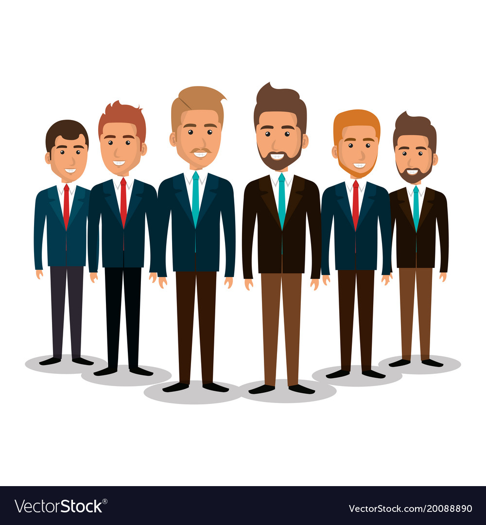 Group of businessman teamwork Royalty Free Vector Image