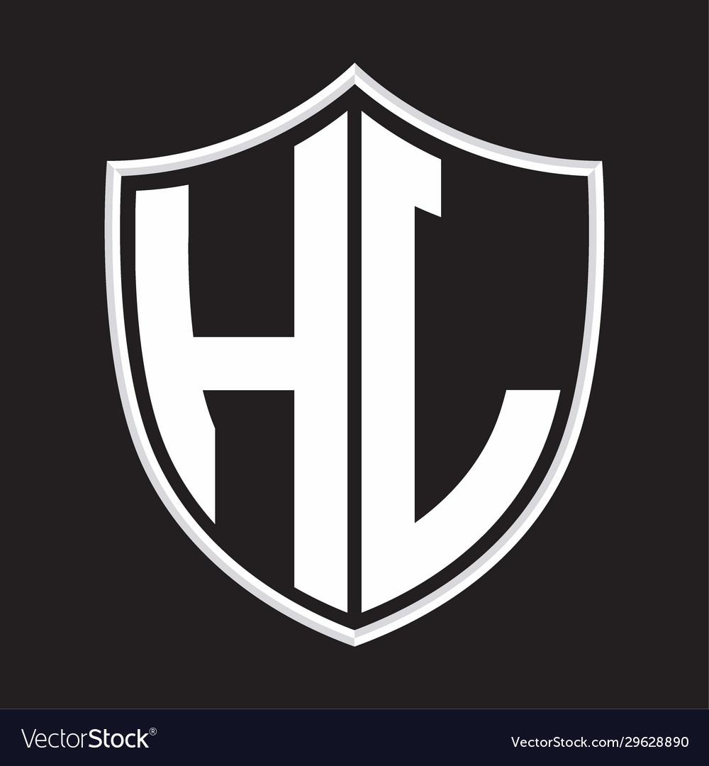 Hl logo monogram with shield shape isolated