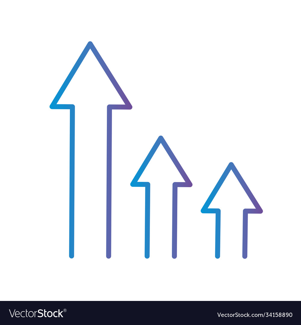 Increase arrows gradient style icon design