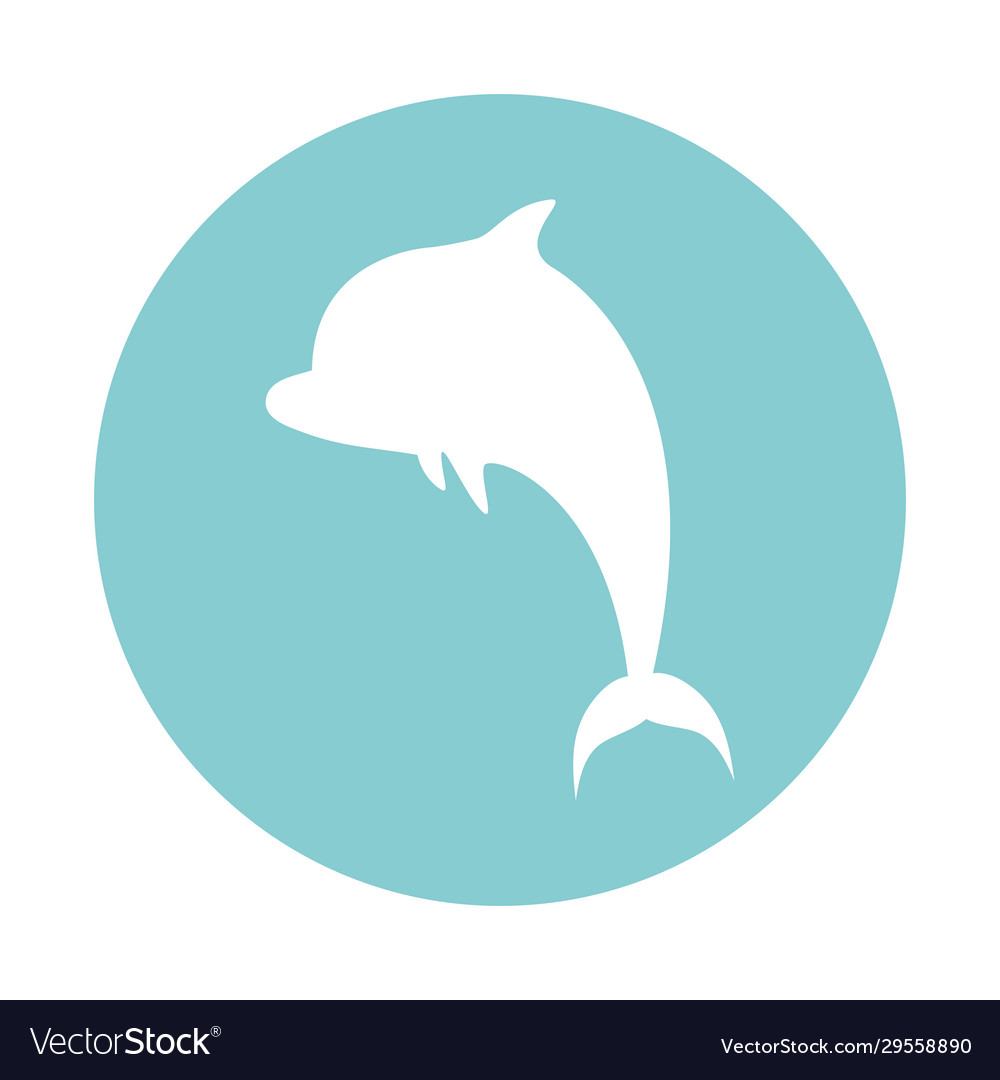 Isolated dolphin block style icon design