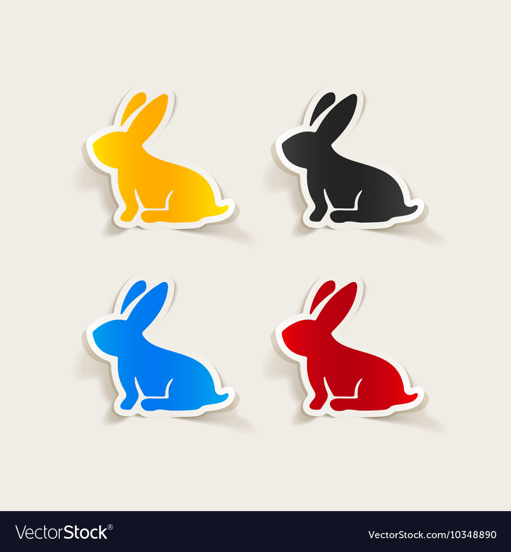 Realistic design element easter rabbit