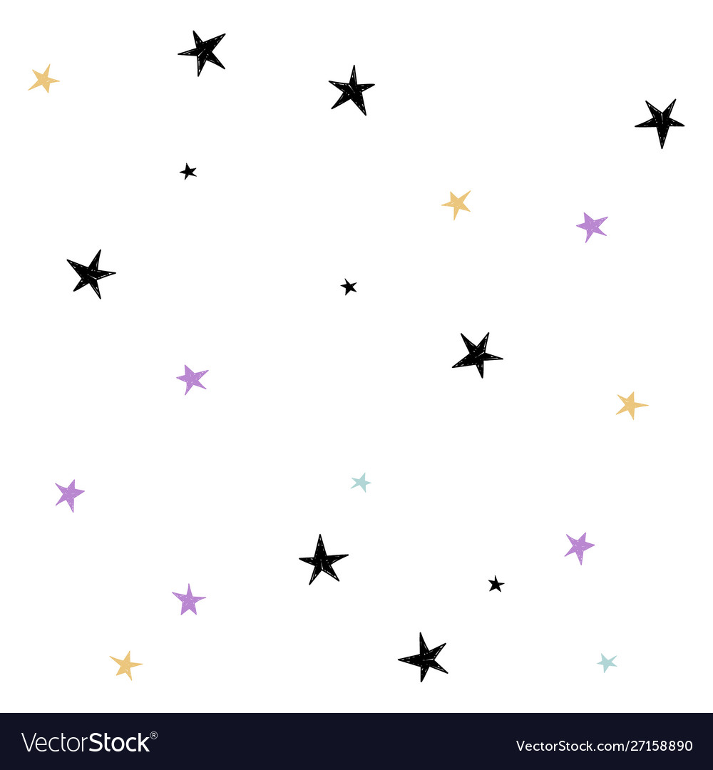 Set cute hand drawn star Royalty Free Vector Image