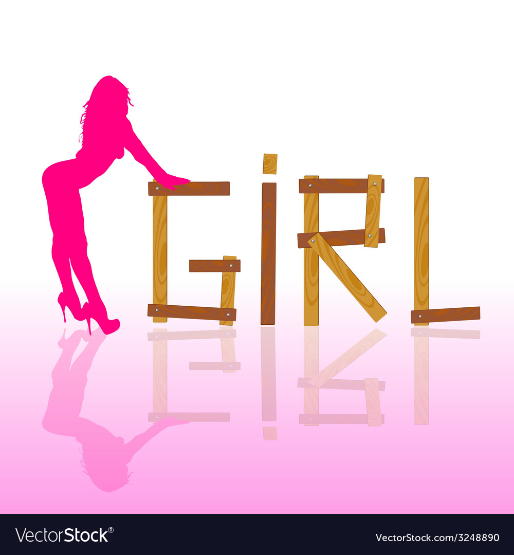 Sexy and hot girl in pink silhouette vector image on VectorStock.