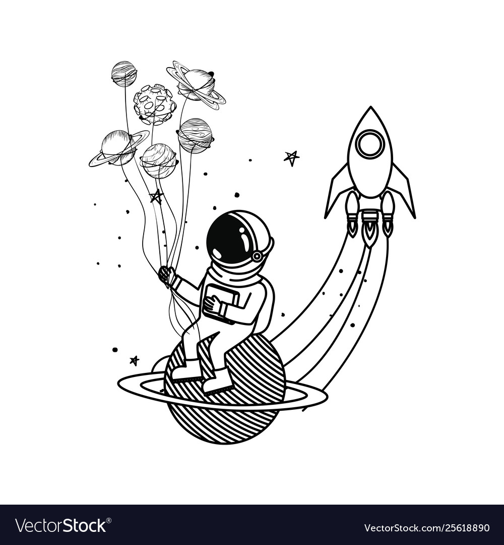 Silhouette astronaut with spacesuit Vector Image Silhouette astronaut with spacesuit