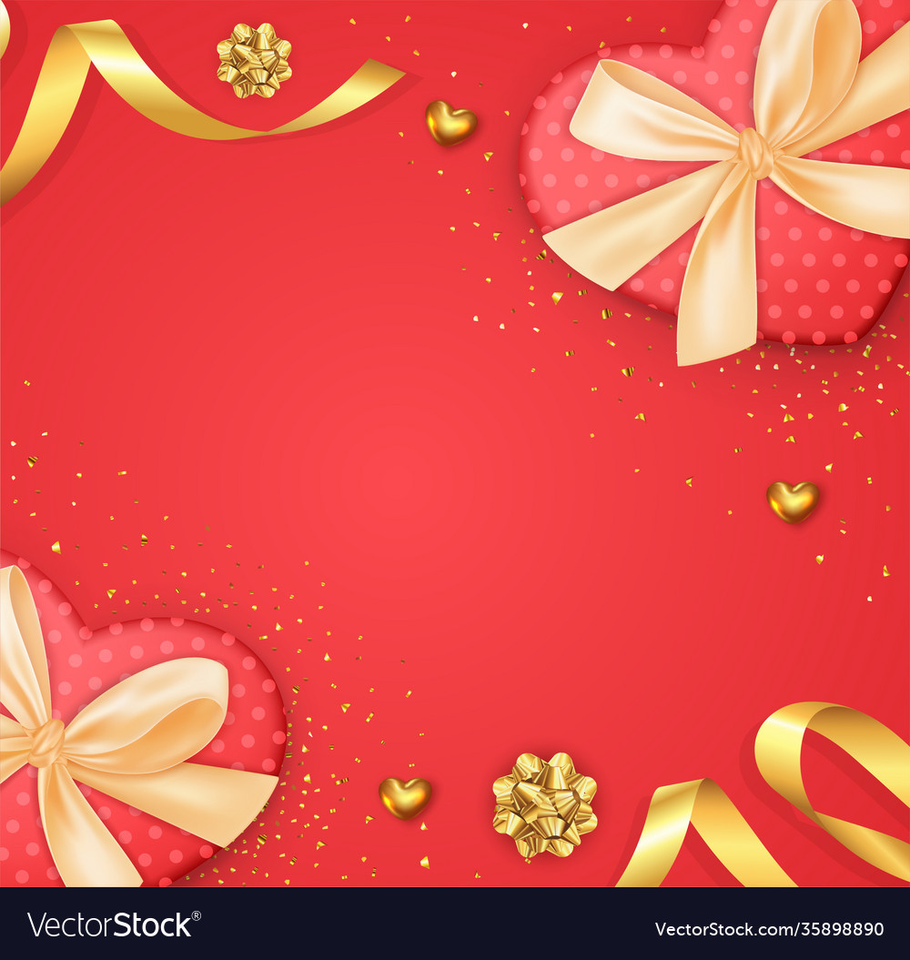 Valentines day background with bow and ribbon Vector Image Valentines day background with bow and ribbon