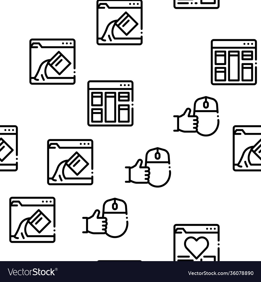 Web design development seamless pattern vector image Web design development seamless pattern