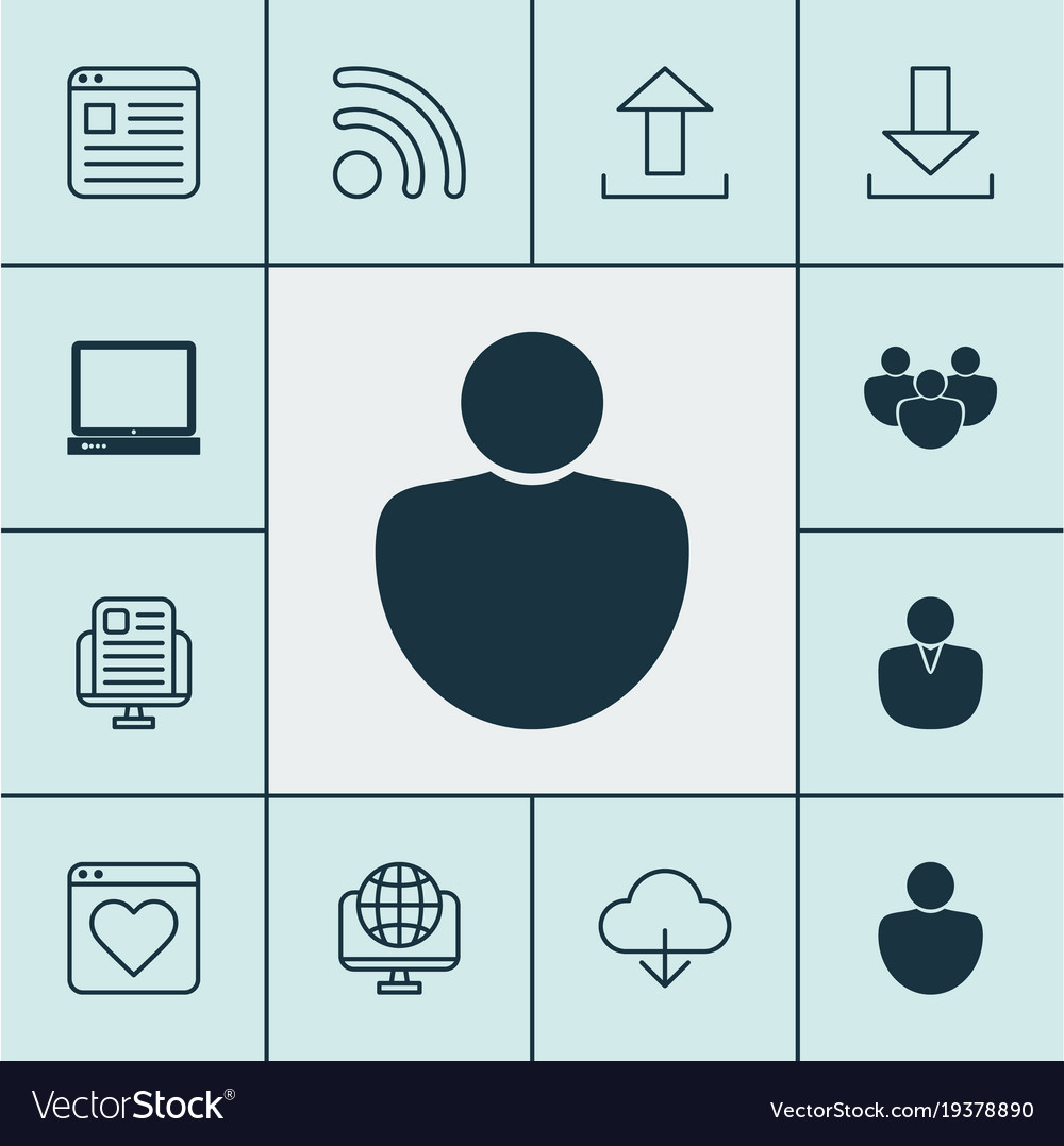 Web icons set with global followed user