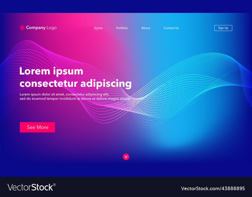 Abstract background website landing page template vector image Abstract background website landing page template