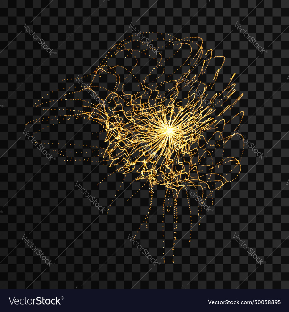 Array with dynamic particles 3d futuristic