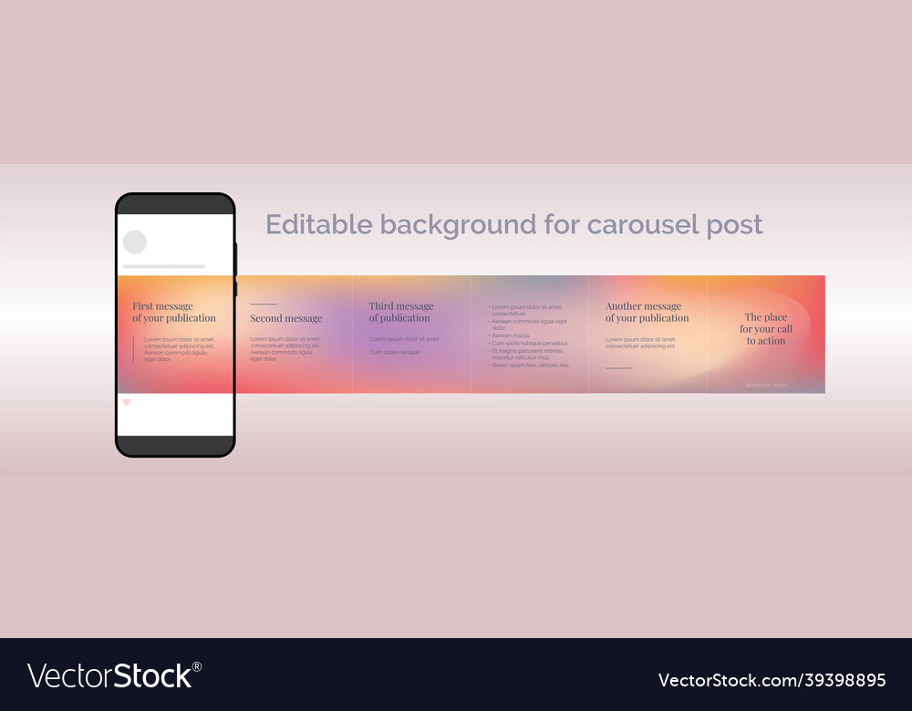 Colorful gradient background for carousel post