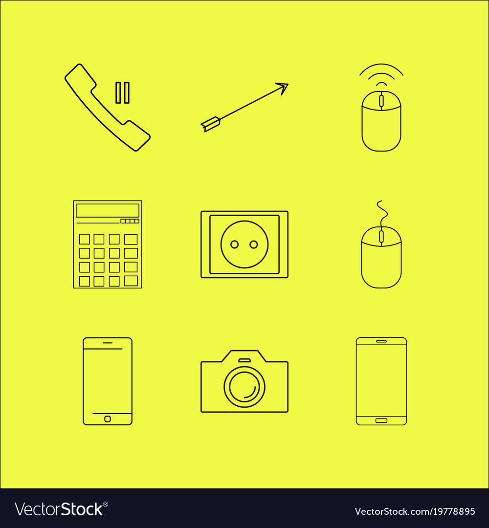 Devices linear icon set simple outline icons