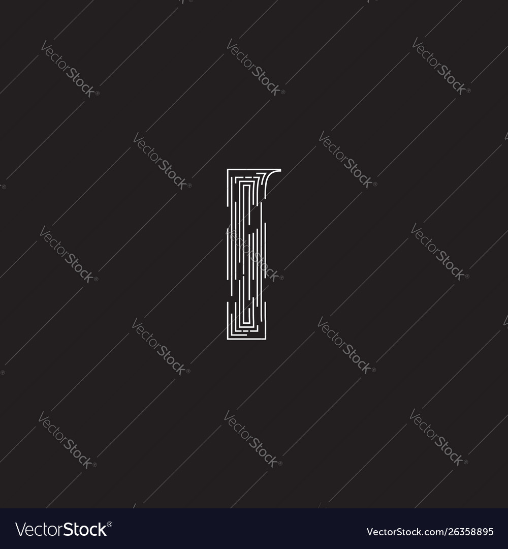 Elegant character from a fontset made dashed vector image Elegant character from a fontset made dashed