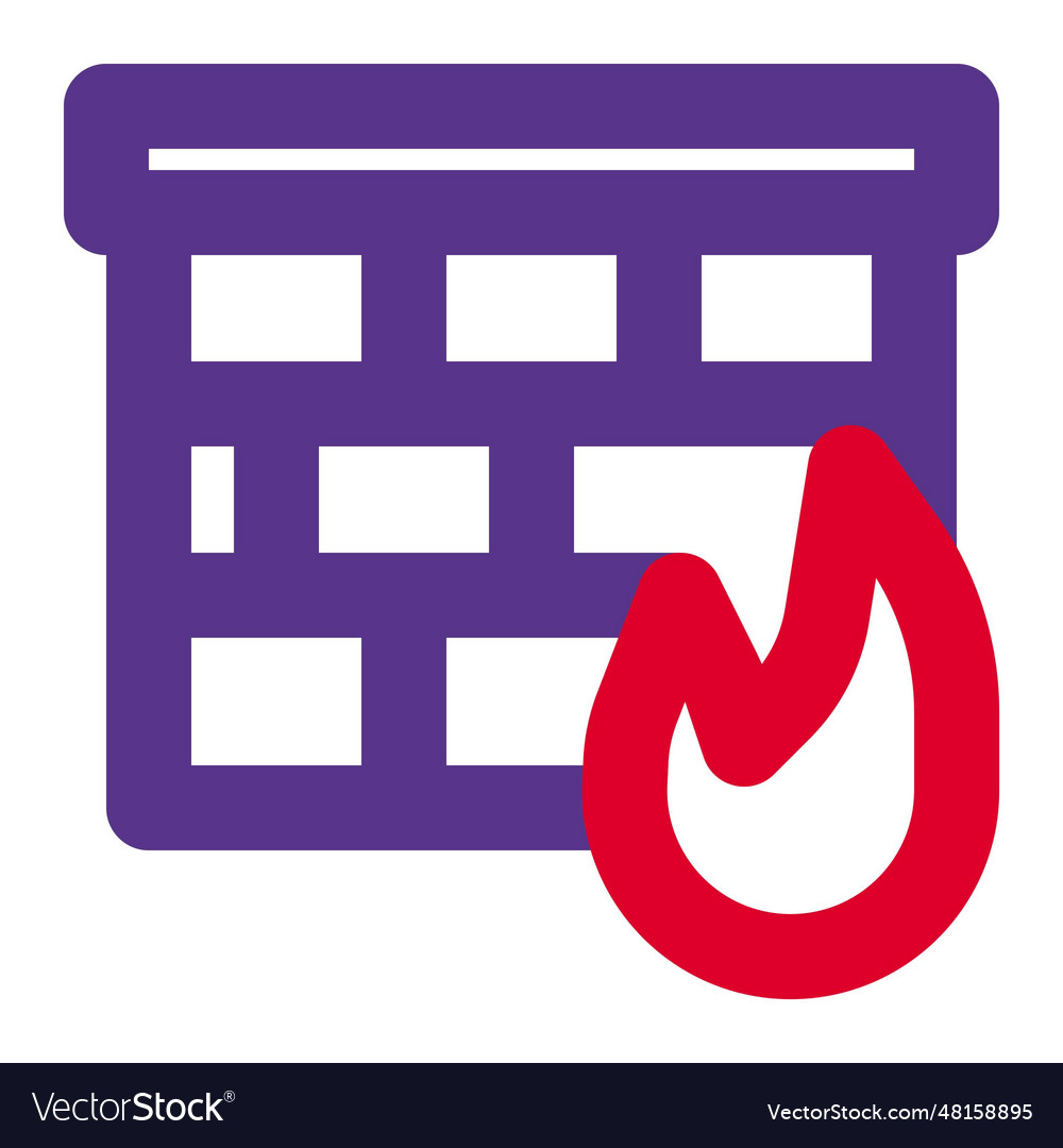Firewall used to protect the network from attacks Vector Image
