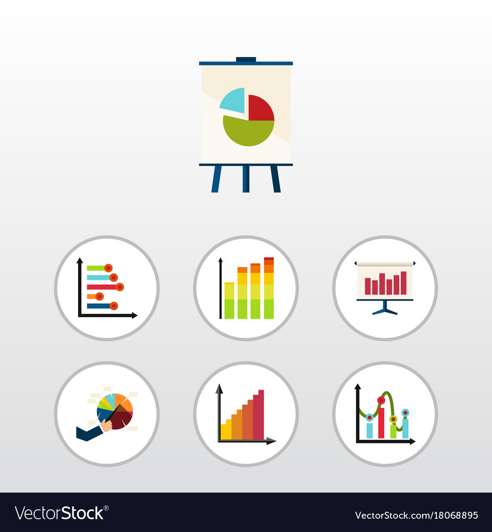 Flat icon graph set of segment infographic