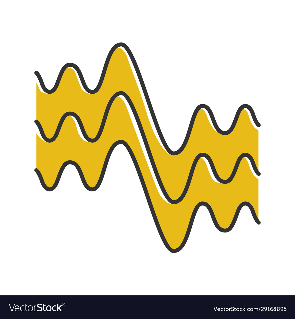 Flowing wavy lines color icon fluid parallel vector image Flowing wavy lines color icon fluid parallel
