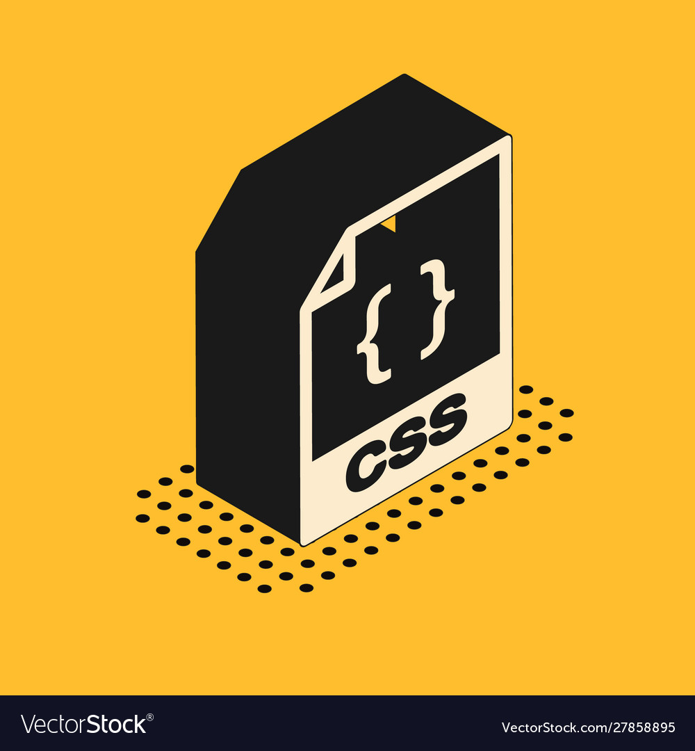 Isometric css file document download button vector image Isometric css file document download button