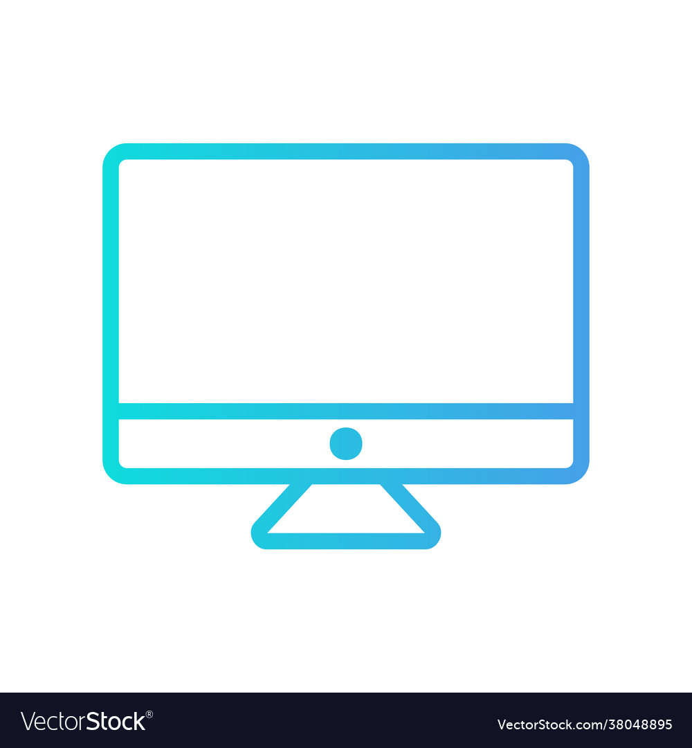 Monitor icon in gradient style about multimedia vector image Monitor icon in gradient style about multimedia