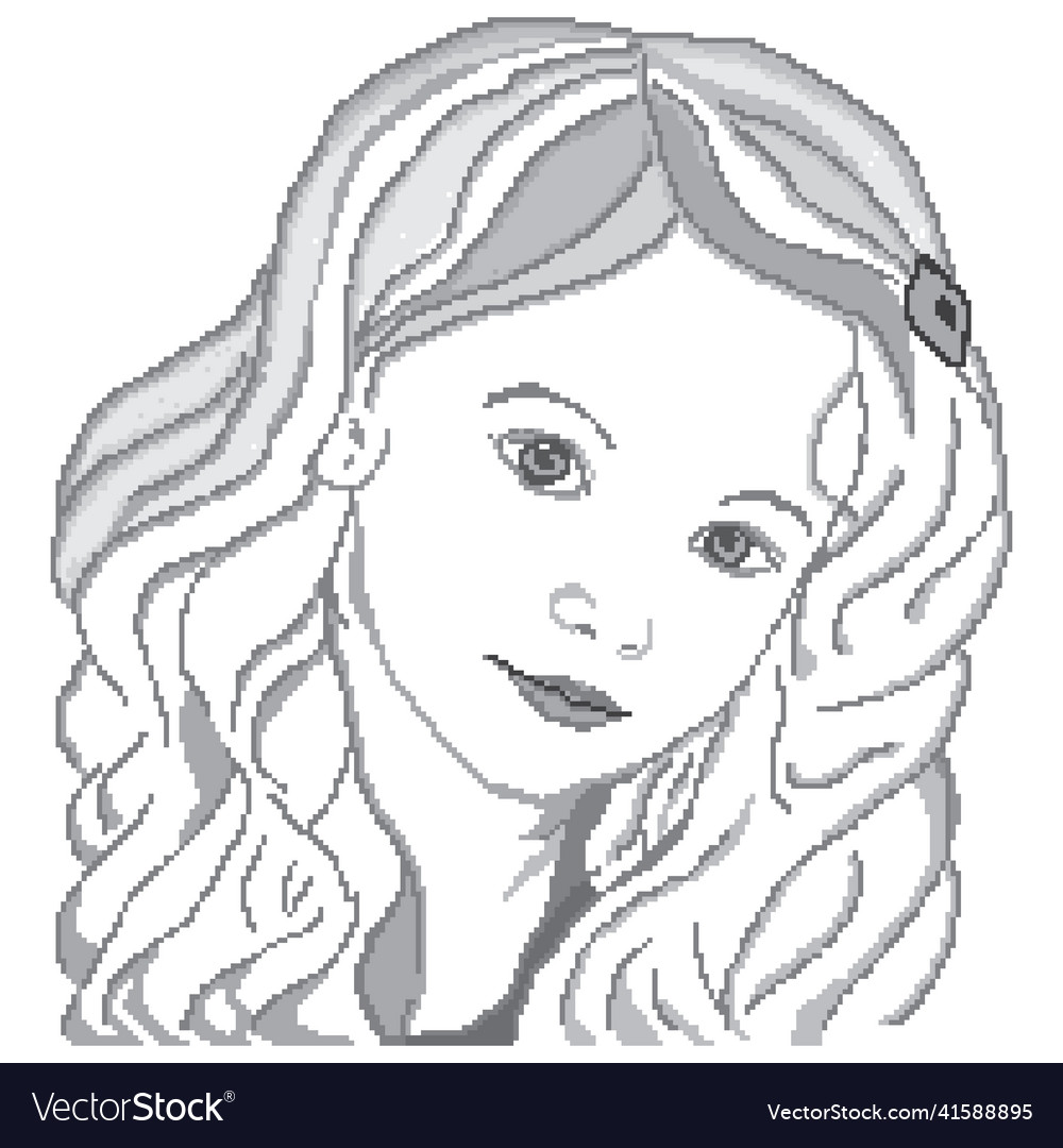 Portrait of a beautiful girl is drawn