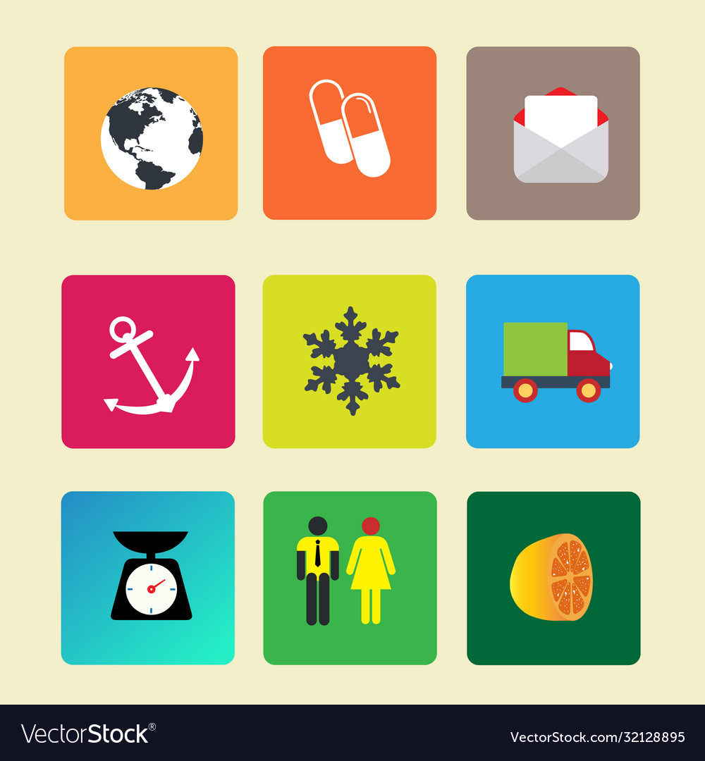 Symbol setsymbol icon for overview Royalty Free Vector Image