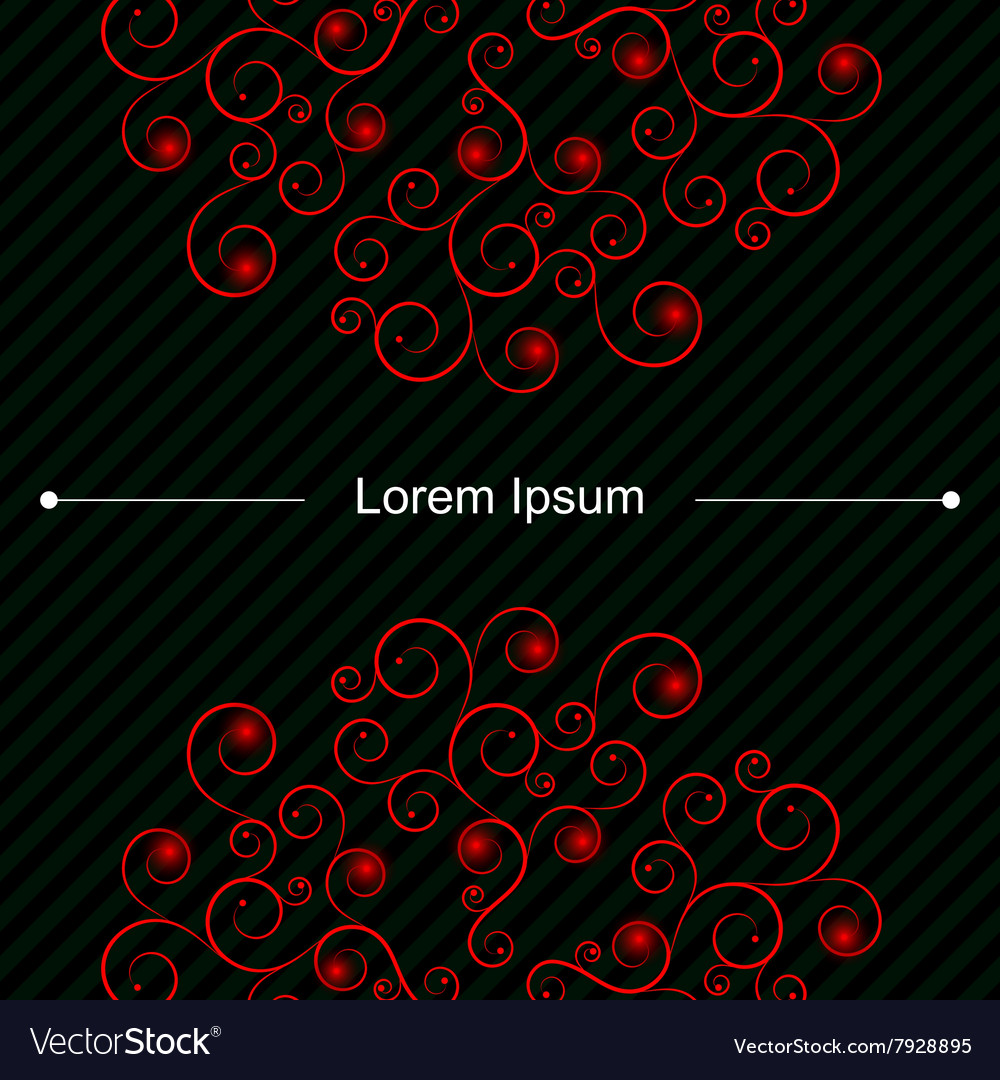 Up and down red curly pattern on card with lines
