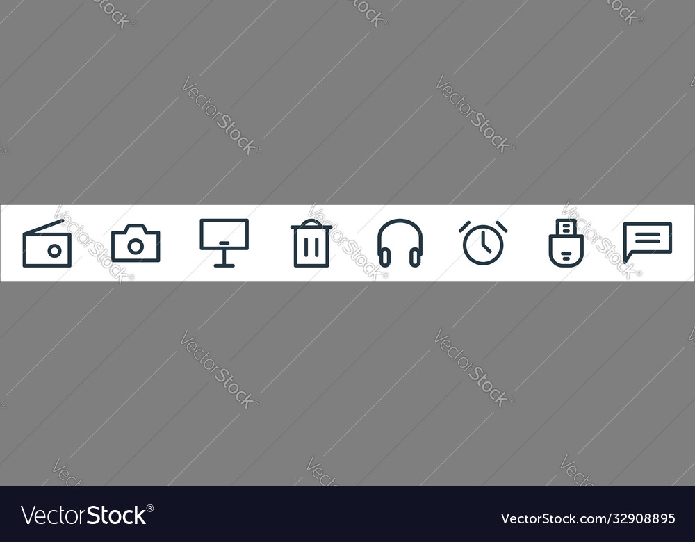 User interface line icons linear set quality vector image User interface line icons linear set quality