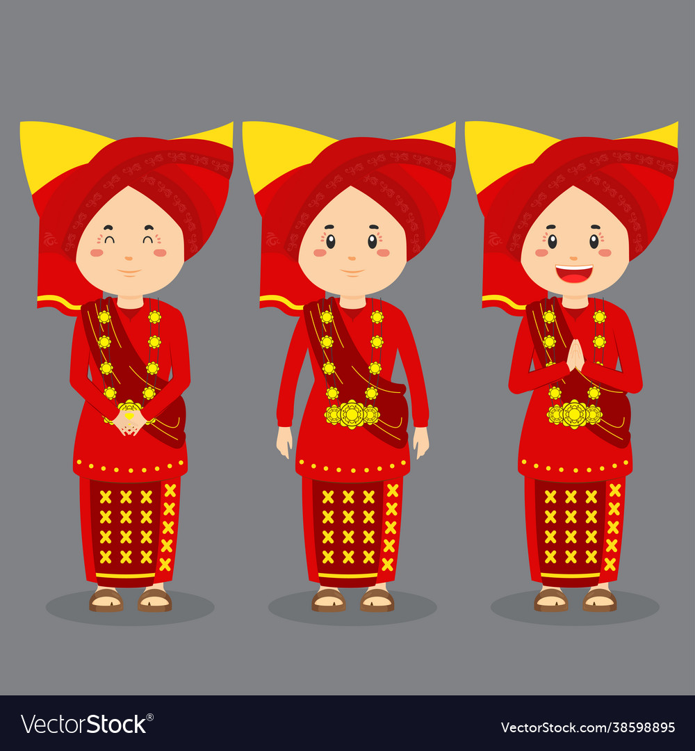 West sumatra character with various expression