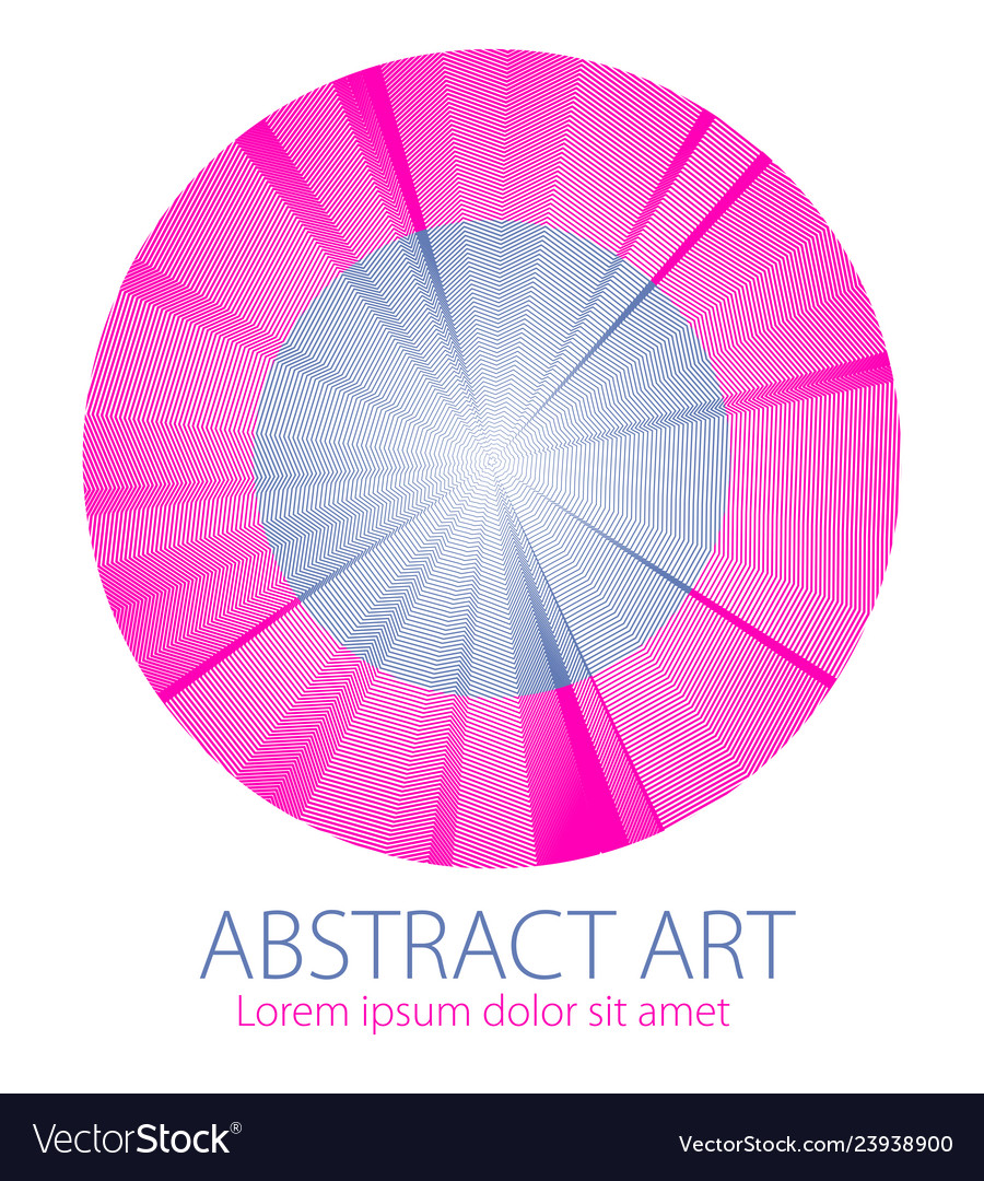 Abstraction art linear textured element in round vector image Abstraction art linear textured element in round