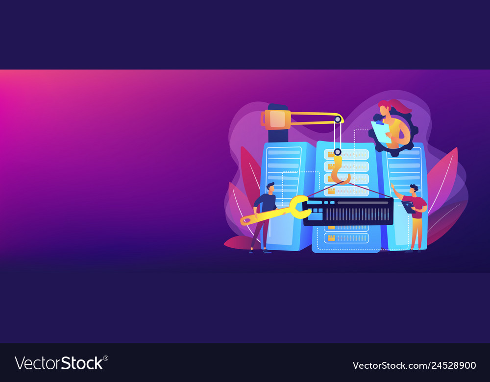 Big data engineering concept banner header vector image Big data engineering concept banner header