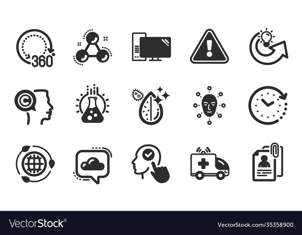 Computer chemistry lab and interview documents vector image Computer chemistry lab and interview documents