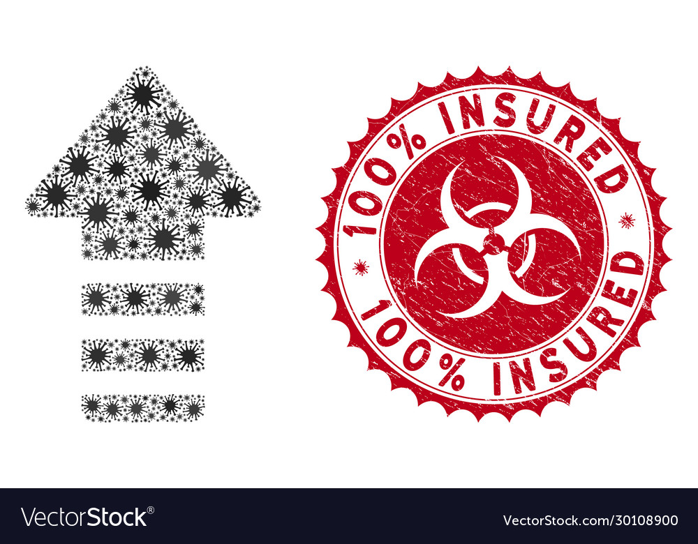 Coronavirus mosaic arrow pointer icon