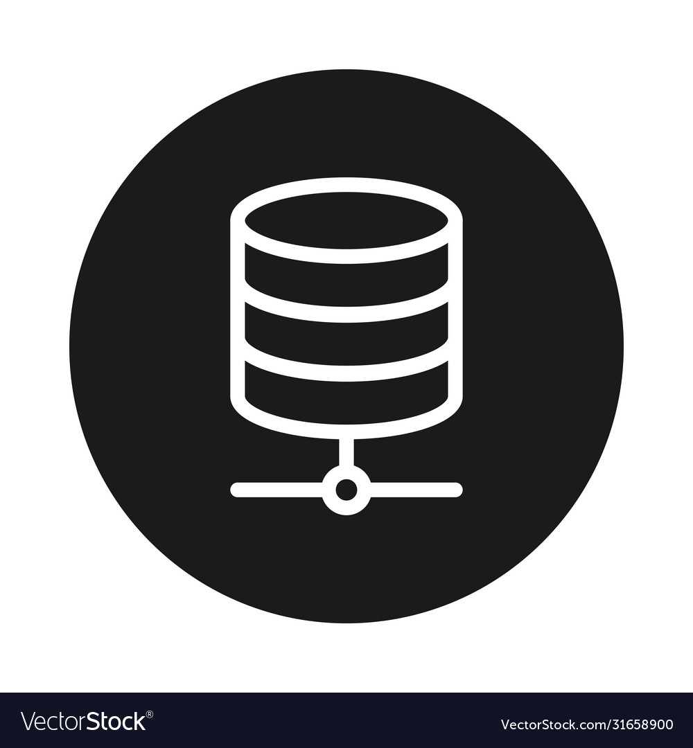 Database storage icon block style vector image Database storage icon block style