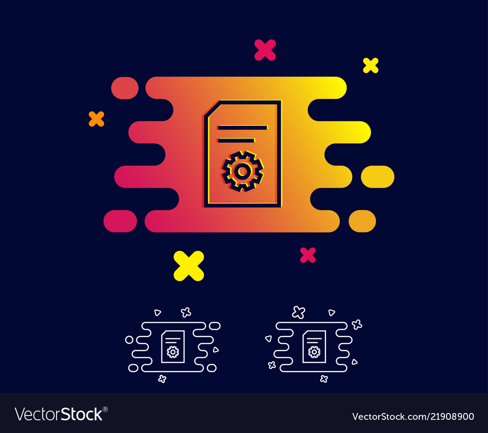 Document management icon file with cogwheel vector image Document management icon file with cogwheel