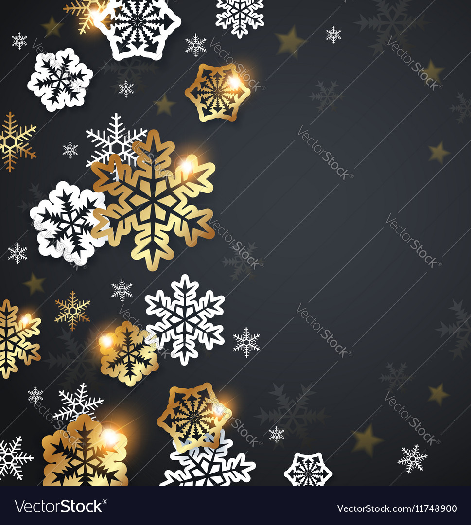 Golden Snowflake Christmas Background