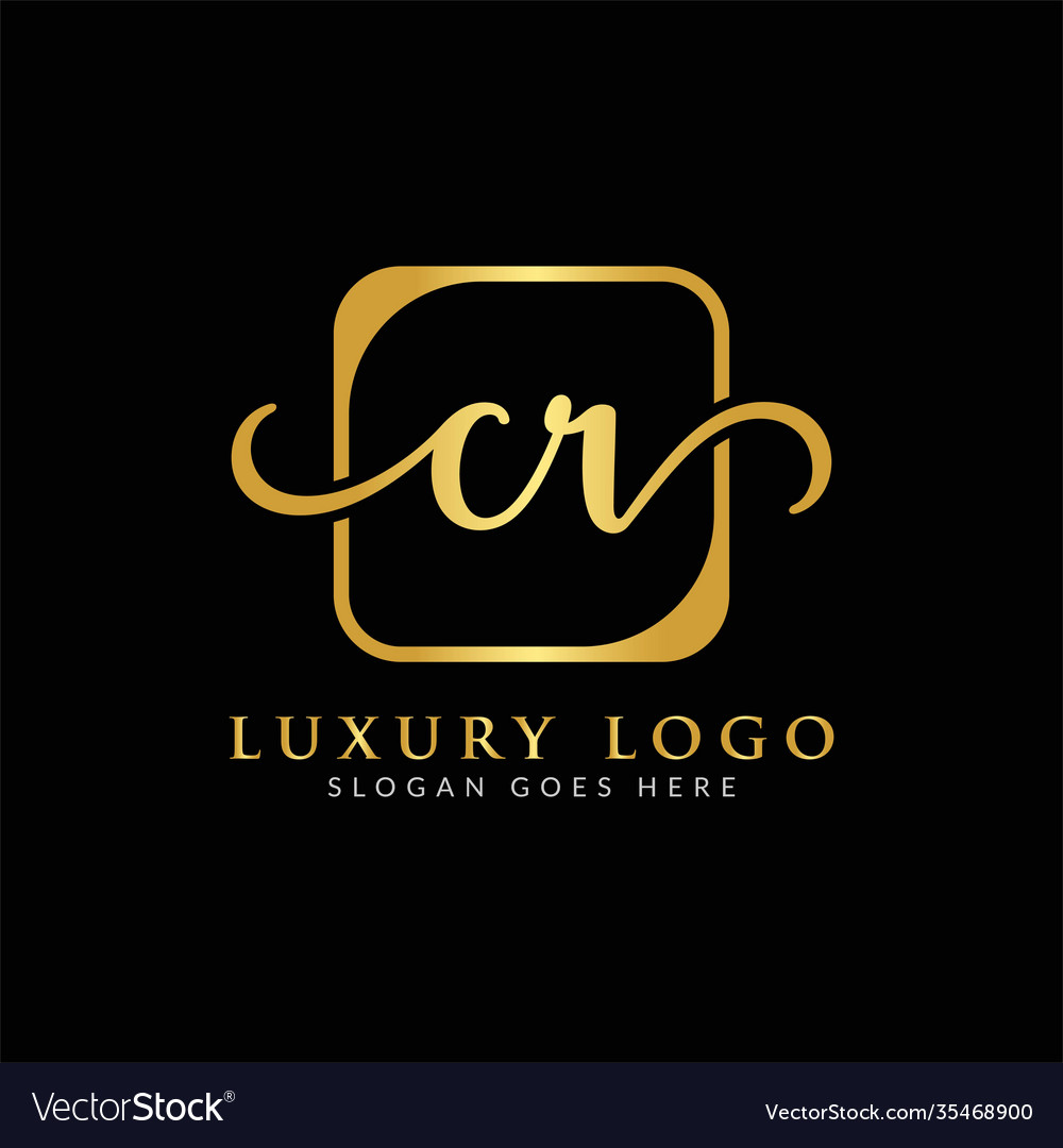 Initial cr letter logo creative modern typography